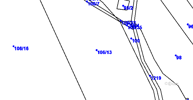 Parcela st. 106/13 v KÚ Sulice, Katastrální mapa