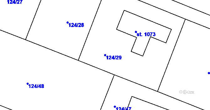Parcela st. 124/29 v KÚ Sulice, Katastrální mapa