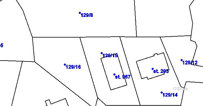 Parcela st. 129/15 v KÚ Sulice, Katastrální mapa