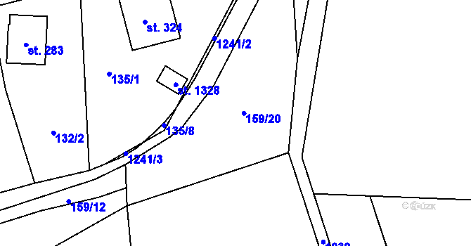 Parcela st. 159/2 v KÚ Sulice, Katastrální mapa