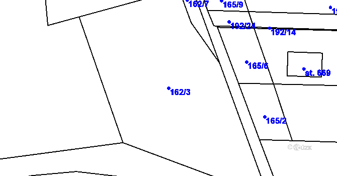 Parcela st. 162/3 v KÚ Sulice, Katastrální mapa