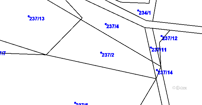 Parcela st. 237/2 v KÚ Sulice, Katastrální mapa