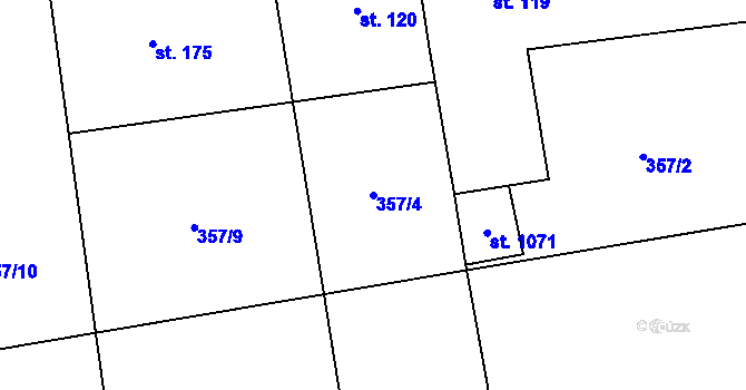 Parcela st. 357/4 v KÚ Sulice, Katastrální mapa