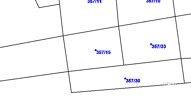 Parcela st. 357/15 v KÚ Sulice, Katastrální mapa