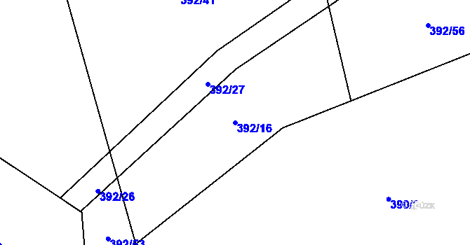 Parcela st. 392/16 v KÚ Sulice, Katastrální mapa