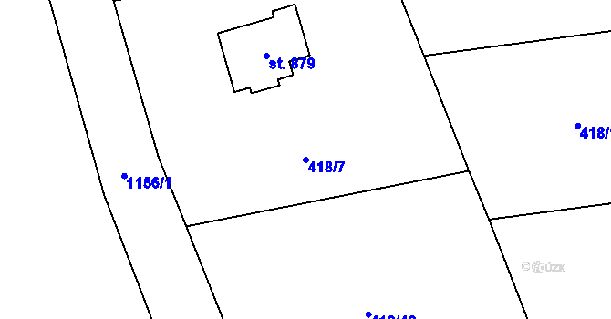 Parcela st. 418/7 v KÚ Sulice, Katastrální mapa