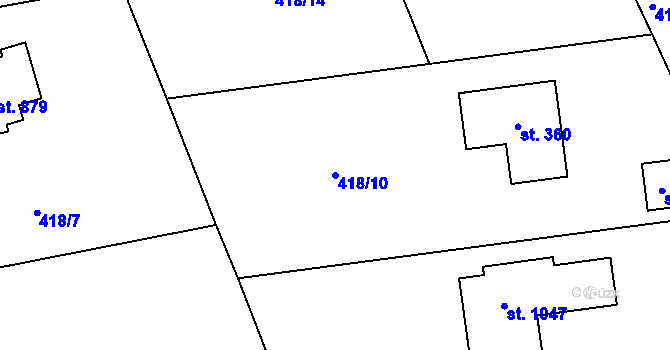 Parcela st. 418/10 v KÚ Sulice, Katastrální mapa