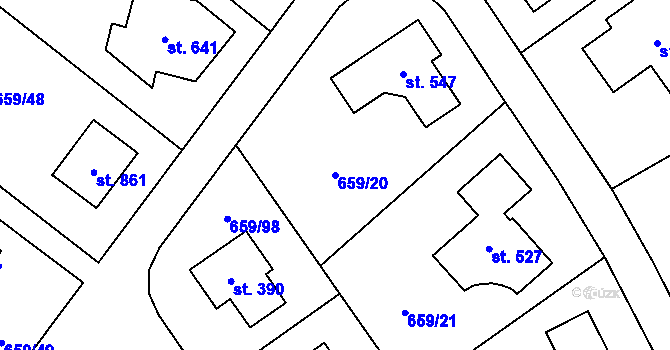 Parcela st. 659/20 v KÚ Sulice, Katastrální mapa