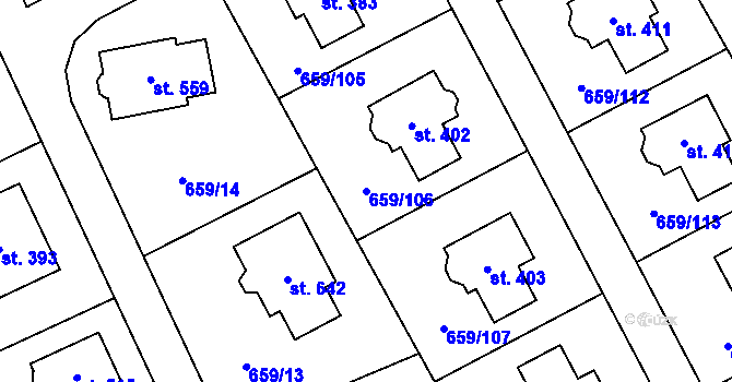 Parcela st. 659/106 v KÚ Sulice, Katastrální mapa