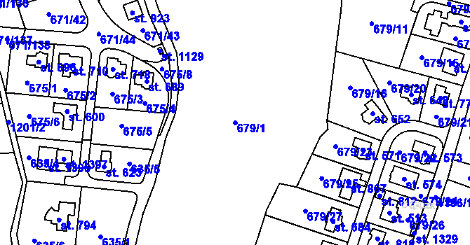 Parcela st. 679/1 v KÚ Sulice, Katastrální mapa