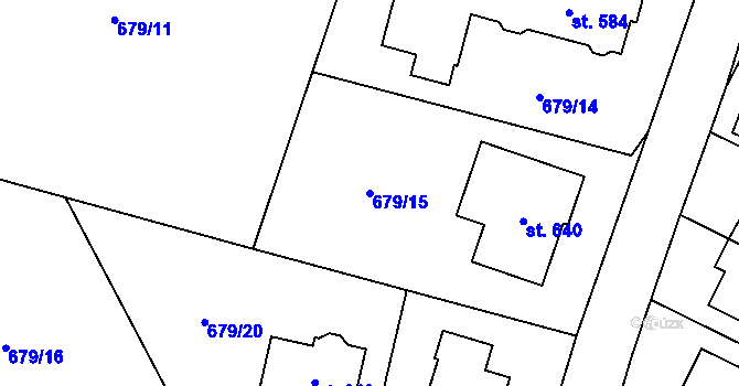 Parcela st. 679/15 v KÚ Sulice, Katastrální mapa