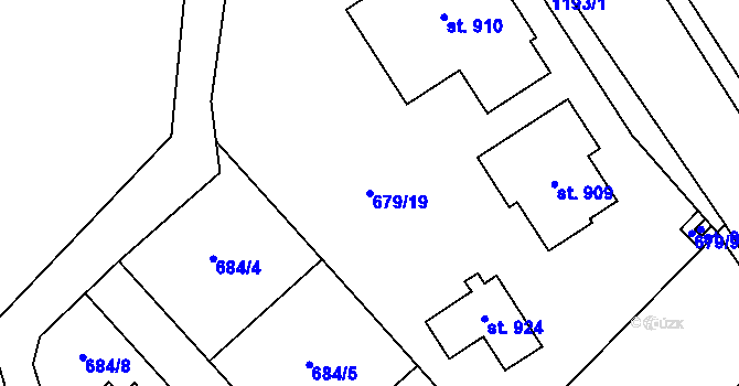 Parcela st. 679/19 v KÚ Sulice, Katastrální mapa