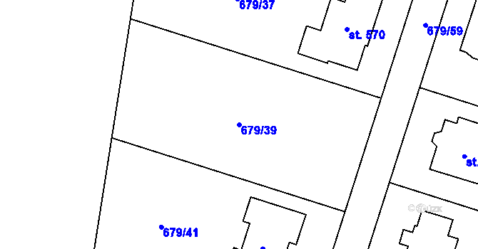 Parcela st. 679/39 v KÚ Sulice, Katastrální mapa