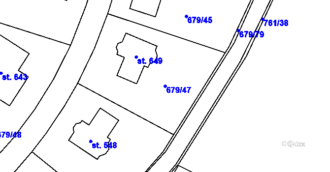 Parcela st. 679/47 v KÚ Sulice, Katastrální mapa