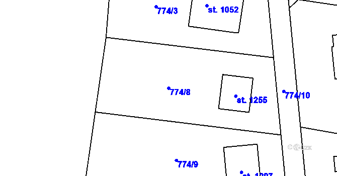 Parcela st. 774/8 v KÚ Sulice, Katastrální mapa