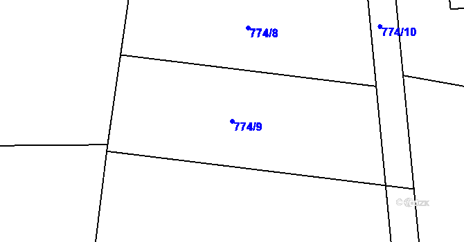 Parcela st. 774/9 v KÚ Sulice, Katastrální mapa