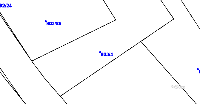 Parcela st. 803/4 v KÚ Sulice, Katastrální mapa
