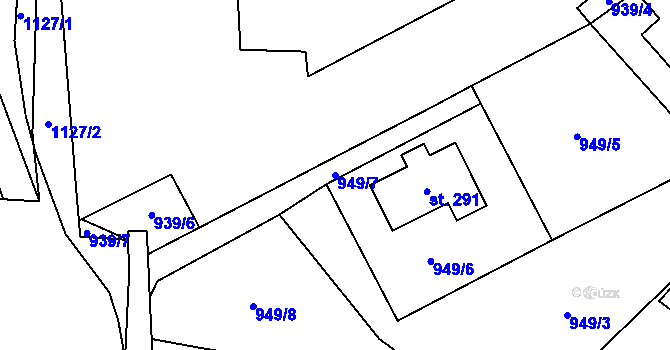 Parcela st. 949/7 v KÚ Sulice, Katastrální mapa