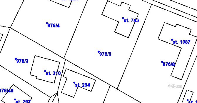 Parcela st. 976/5 v KÚ Sulice, Katastrální mapa
