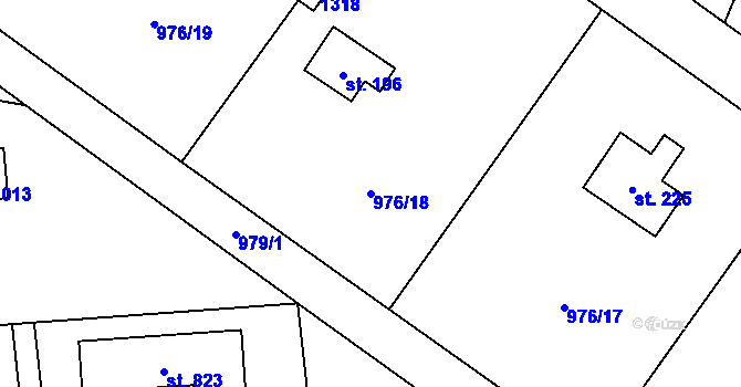 Parcela st. 976/18 v KÚ Sulice, Katastrální mapa