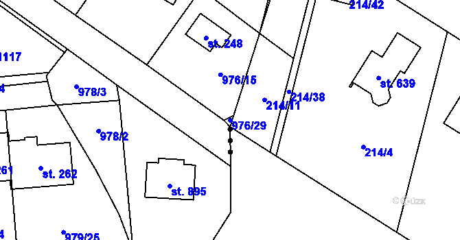 Parcela st. 976/29 v KÚ Sulice, Katastrální mapa