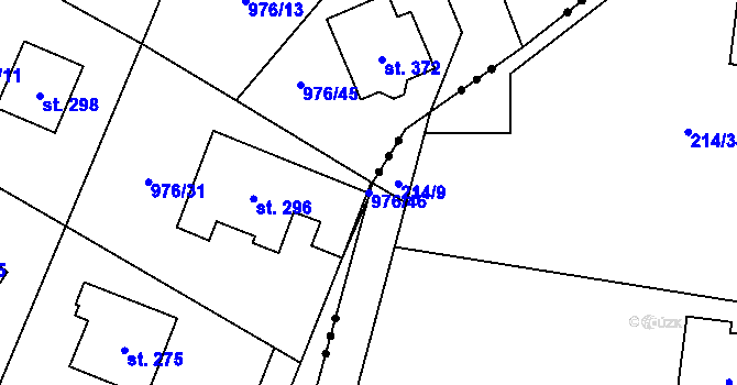 Parcela st. 976/46 v KÚ Sulice, Katastrální mapa