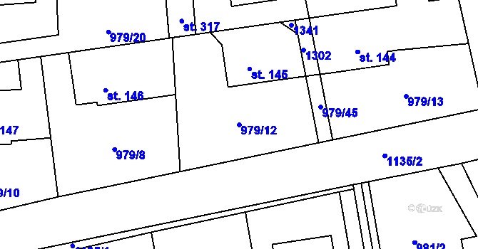 Parcela st. 979/12 v KÚ Sulice, Katastrální mapa