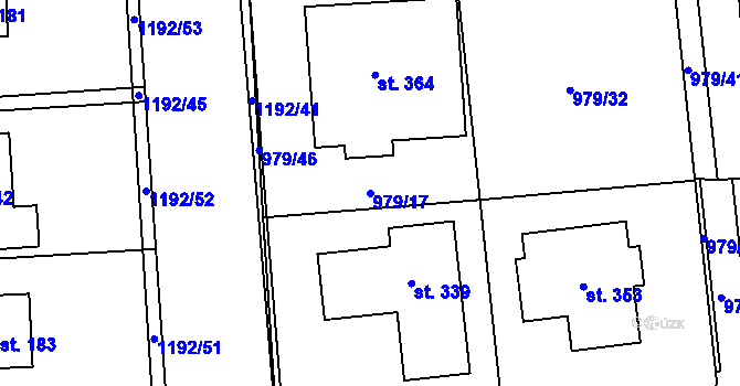 Parcela st. 979/17 v KÚ Sulice, Katastrální mapa
