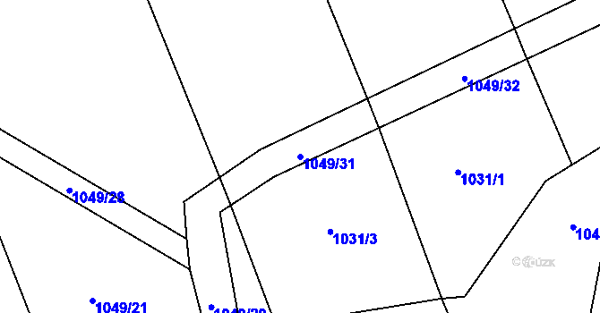 Parcela st. 1049/31 v KÚ Sulice, Katastrální mapa