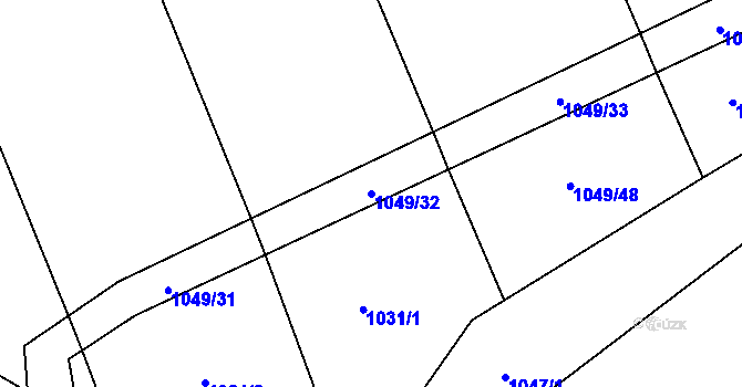 Parcela st. 1049/32 v KÚ Sulice, Katastrální mapa