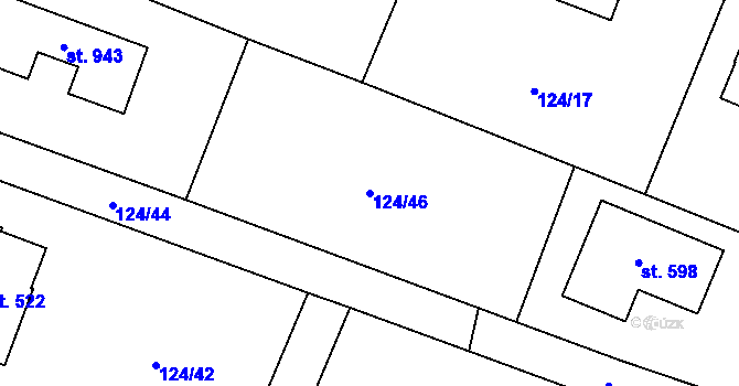 Parcela st. 124/46 v KÚ Sulice, Katastrální mapa