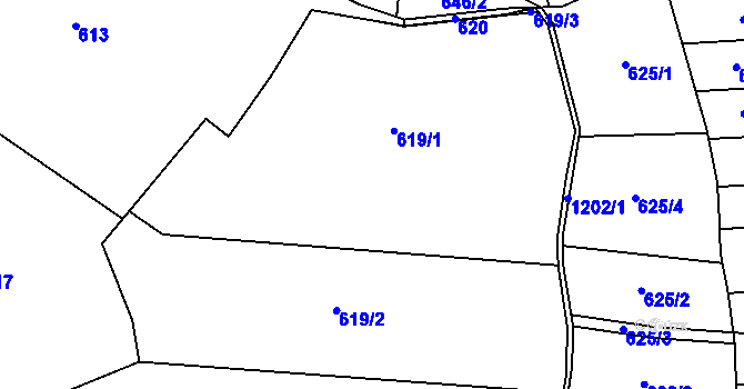 Parcela st. 619 v KÚ Sulice, Katastrální mapa