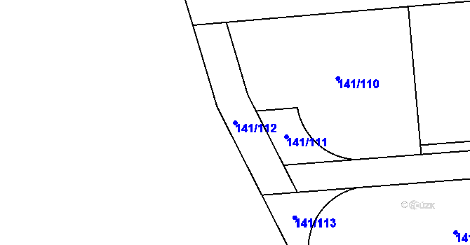 Parcela st. 141/112 v KÚ Sulice, Katastrální mapa
