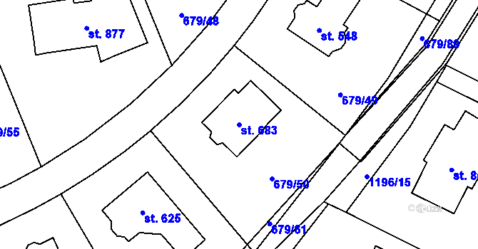 Parcela st. 683 v KÚ Sulice, Katastrální mapa