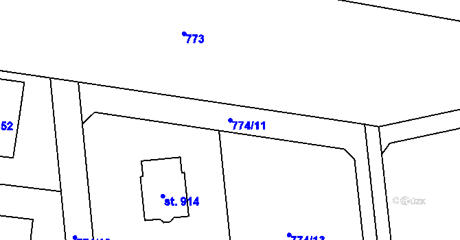 Parcela st. 774/11 v KÚ Sulice, Katastrální mapa