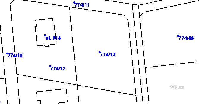 Parcela st. 774/13 v KÚ Sulice, Katastrální mapa