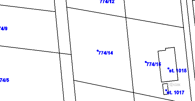 Parcela st. 774/14 v KÚ Sulice, Katastrální mapa
