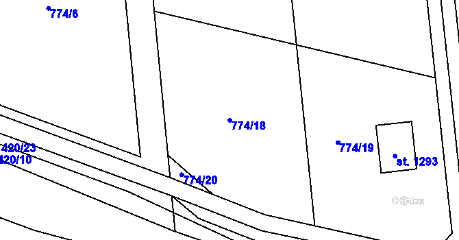 Parcela st. 774/18 v KÚ Sulice, Katastrální mapa