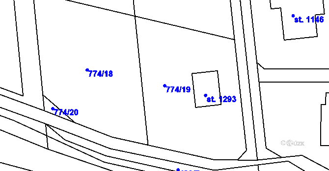 Parcela st. 774/19 v KÚ Sulice, Katastrální mapa