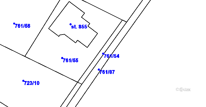 Parcela st. 761/54 v KÚ Sulice, Katastrální mapa