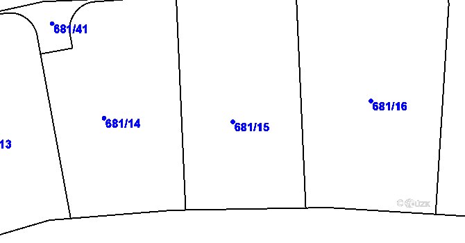 Parcela st. 681/15 v KÚ Sulice, Katastrální mapa