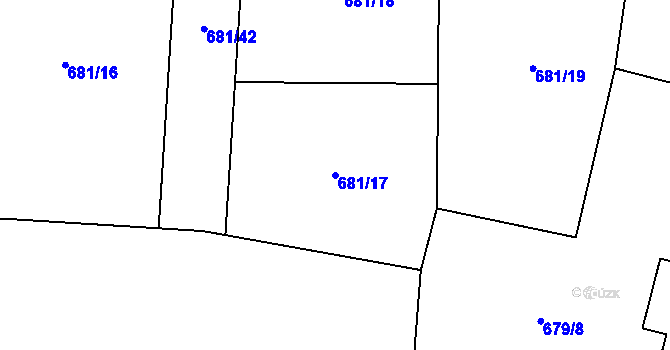 Parcela st. 681/17 v KÚ Sulice, Katastrální mapa