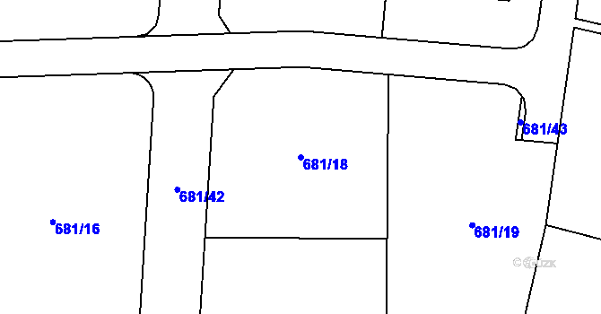 Parcela st. 681/18 v KÚ Sulice, Katastrální mapa