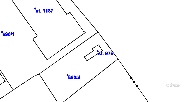 Parcela st. 976 v KÚ Sulice, Katastrální mapa