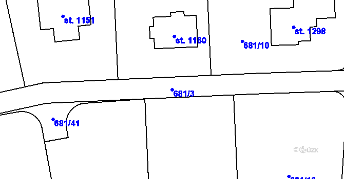 Parcela st. 681/3 v KÚ Sulice, Katastrální mapa