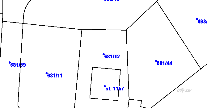 Parcela st. 681/12 v KÚ Sulice, Katastrální mapa