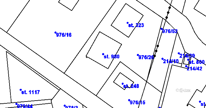 Parcela st. 980 v KÚ Sulice, Katastrální mapa