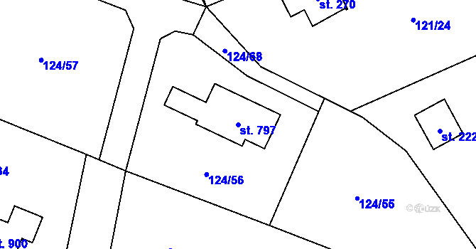 Parcela st. 797 v KÚ Sulice, Katastrální mapa