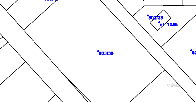 Parcela st. 803/39 v KÚ Sulice, Katastrální mapa