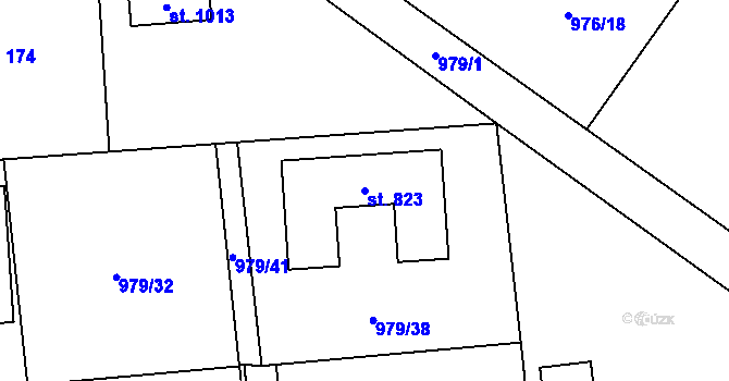 Parcela st. 823 v KÚ Sulice, Katastrální mapa